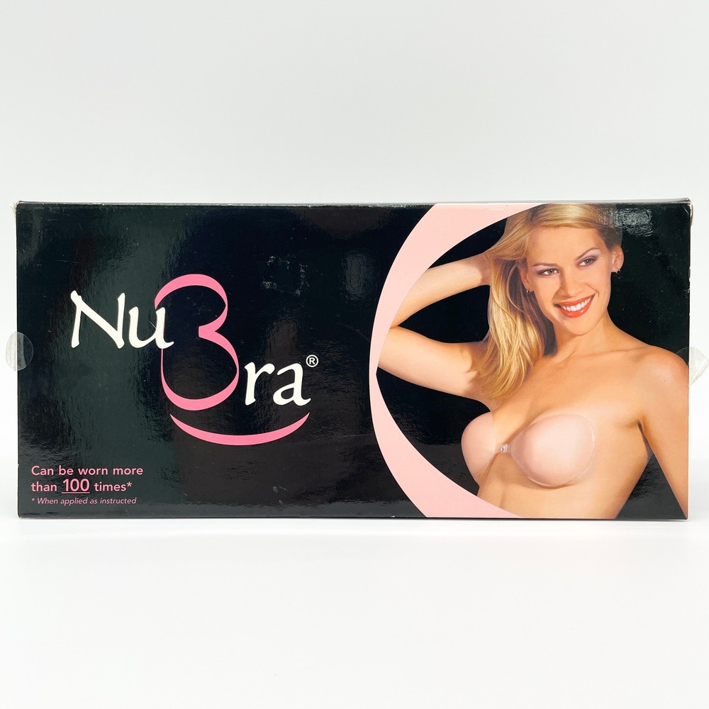 NuBra Womens Adhesive Silicone Bra A Cup Black Strapless Backless N108 BLK Retro